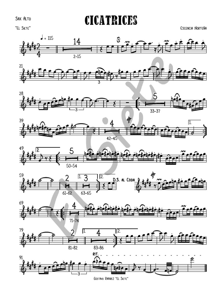 Cicatrices Sax - Sax Alto | PDF