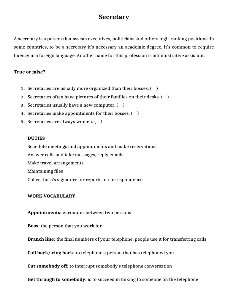 Secretary | PDF