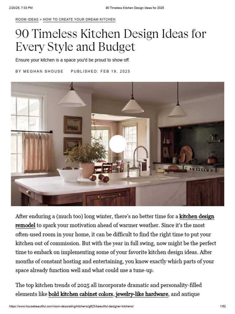 Timeless Kitchen Design Ideas for 2025 | PDF | Kitchen | Cabinetry