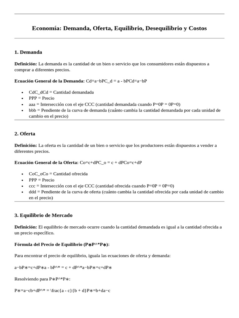Economía | PDF | Oferta y demanda | Oferta (economía)