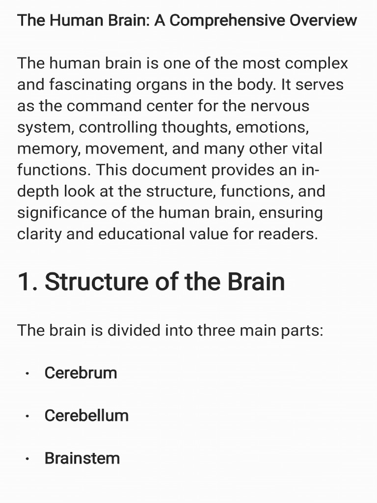 The Human Brain PDF