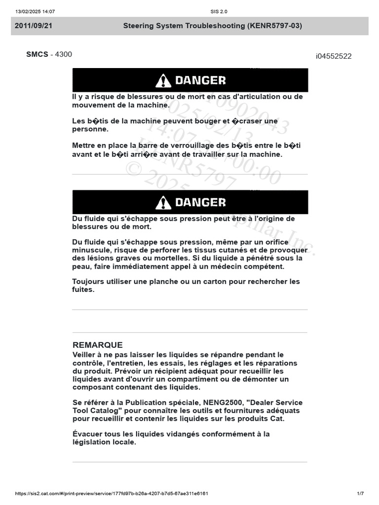 Problèmes et diagnostics du système de direction | PDF | Pompe ...