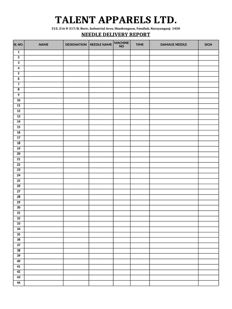 Needle Delivery Report Summary | PDF