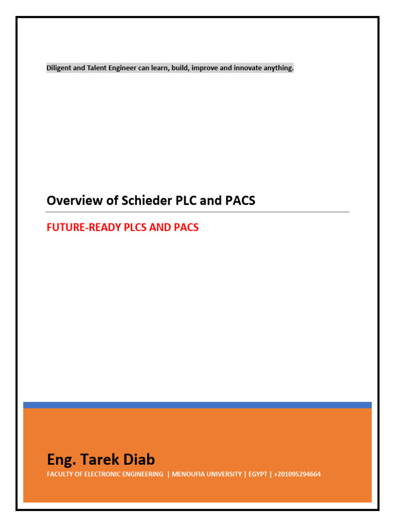 Overview of Schneider PLC and PAC | PDF | Programmable Logic Controller ...