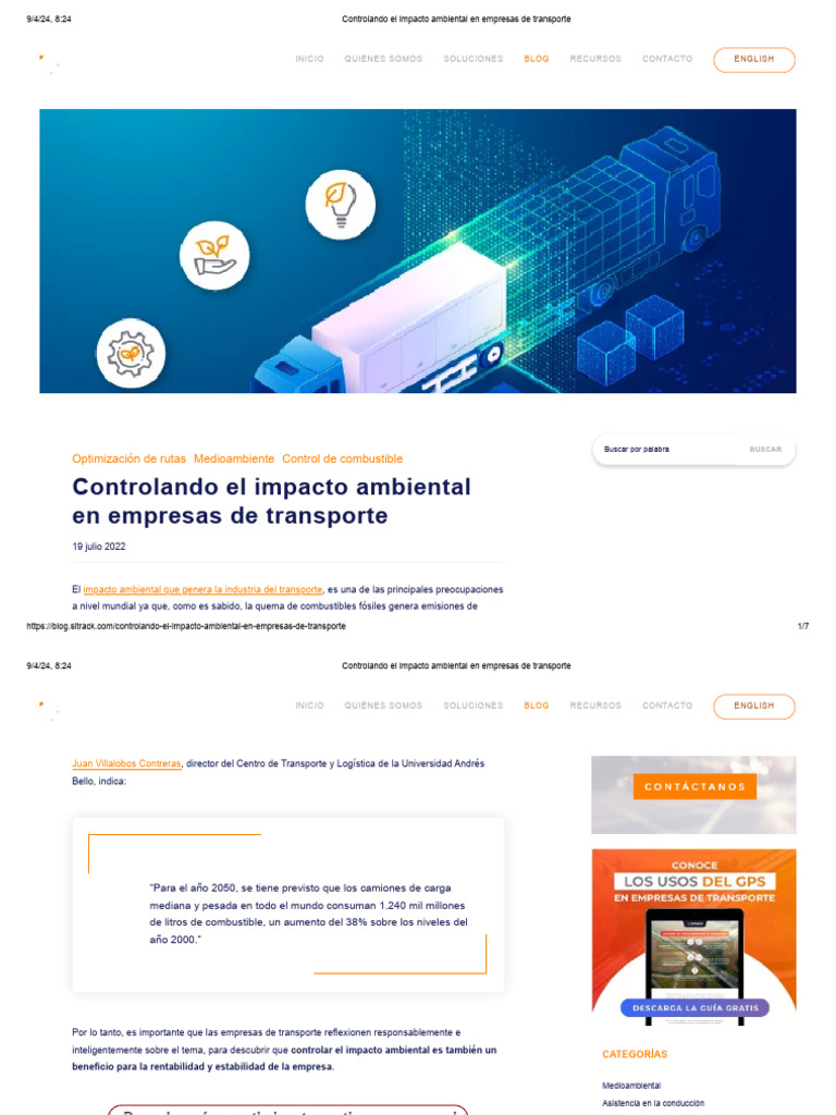 Controlando El Impacto Ambiental en Empresas de Transporte | PDF ...