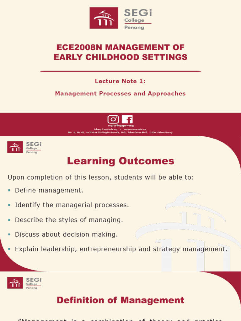 Early Childhood Management Strategies | PDF | Strategic Planning ...