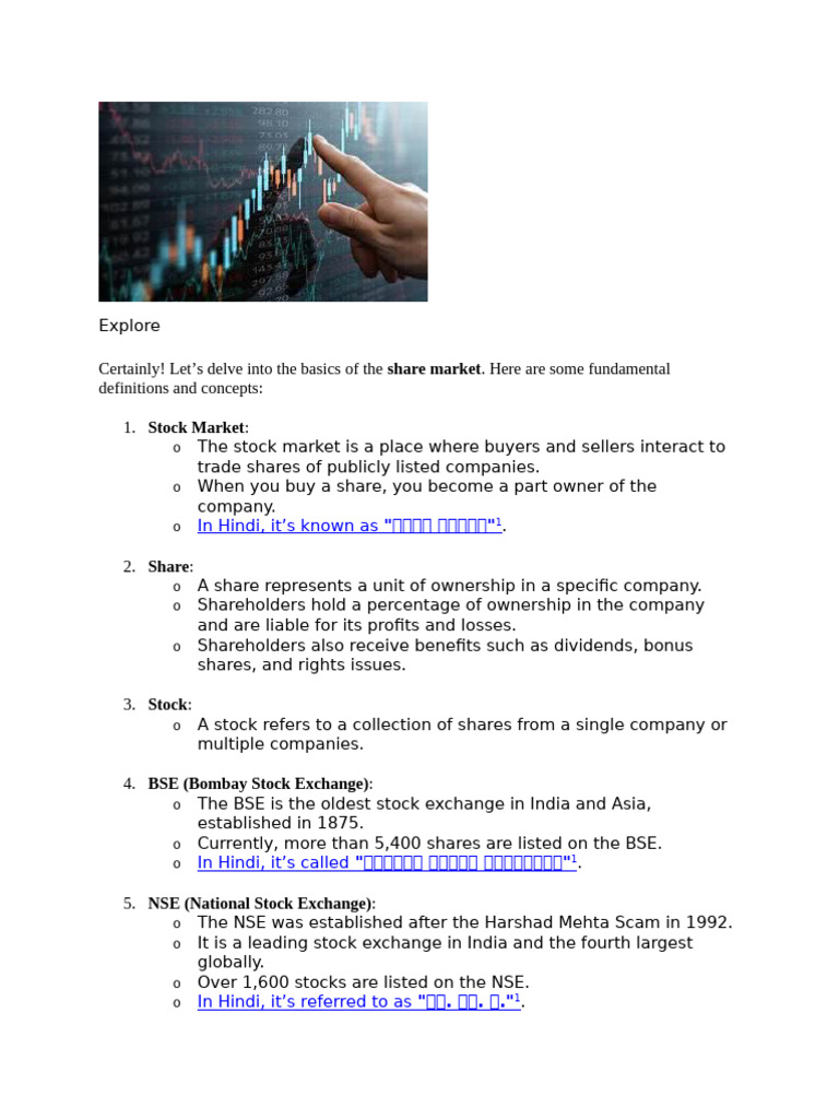 Stock Market Basics and Intraday Trading Tips | PDF | Stocks | Day Trading