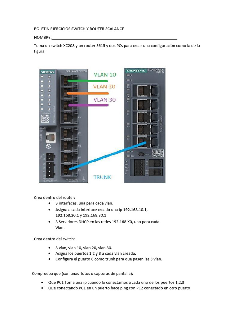 Configuración de Switch y Router Scalance | PDF