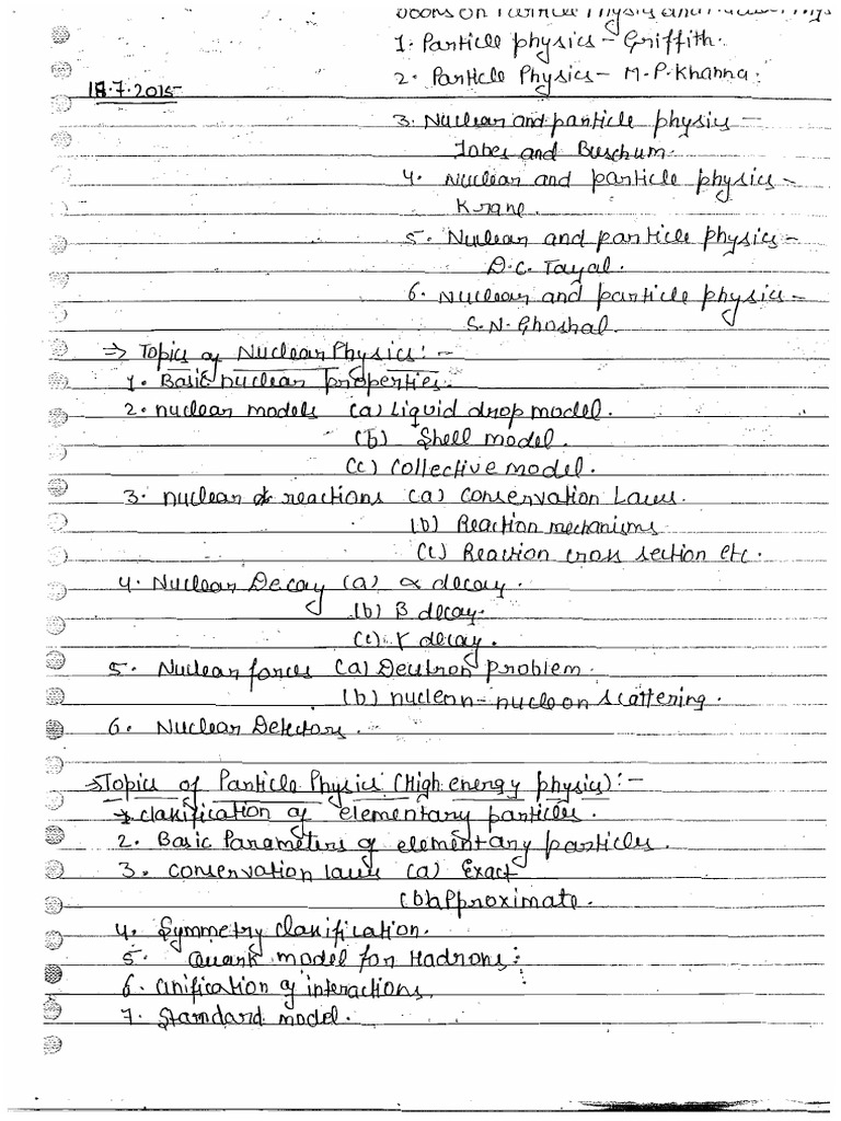 2014 Nuclear Particle Class Notes | PDF