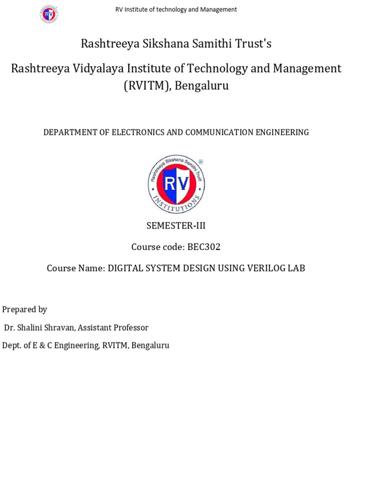 Digital System Design Lab with Verilog | PDF | Logic Gate | Field ...
