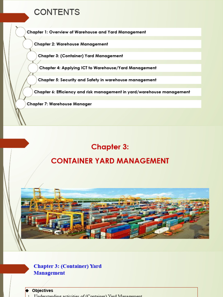 Container Yard Management Overview | PDF | Containerization | Cargo