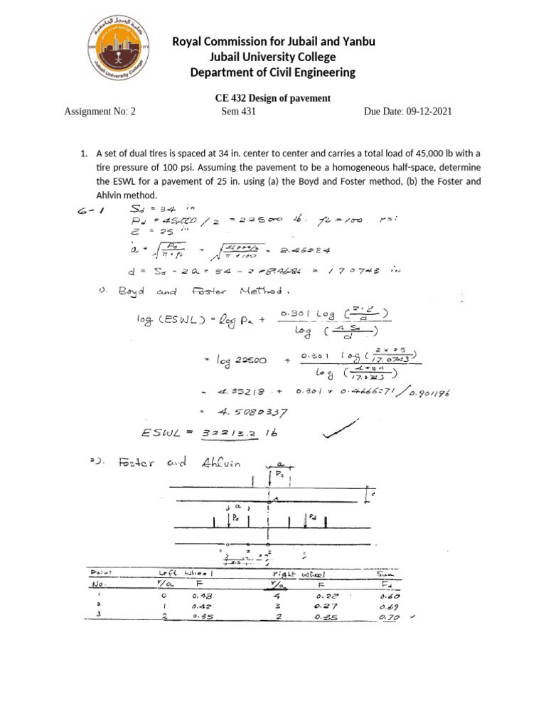 CE 432 Pavement Design Assignment 2 | PDF | Road Surface | Materials