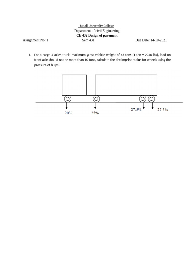 Pavement Design Assignment CE 432 | PDF