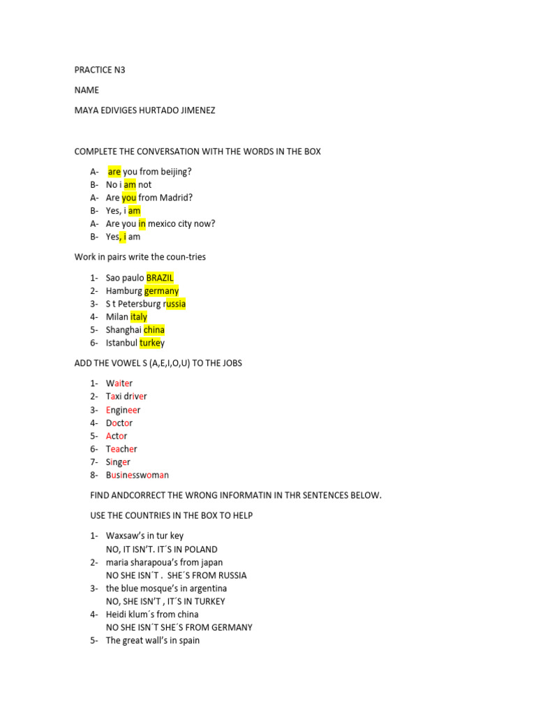PRACTICE N3 Maya Hurtado | PDF