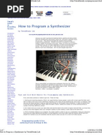 How To Program A Synthesizer by Tweak He Adz Lab