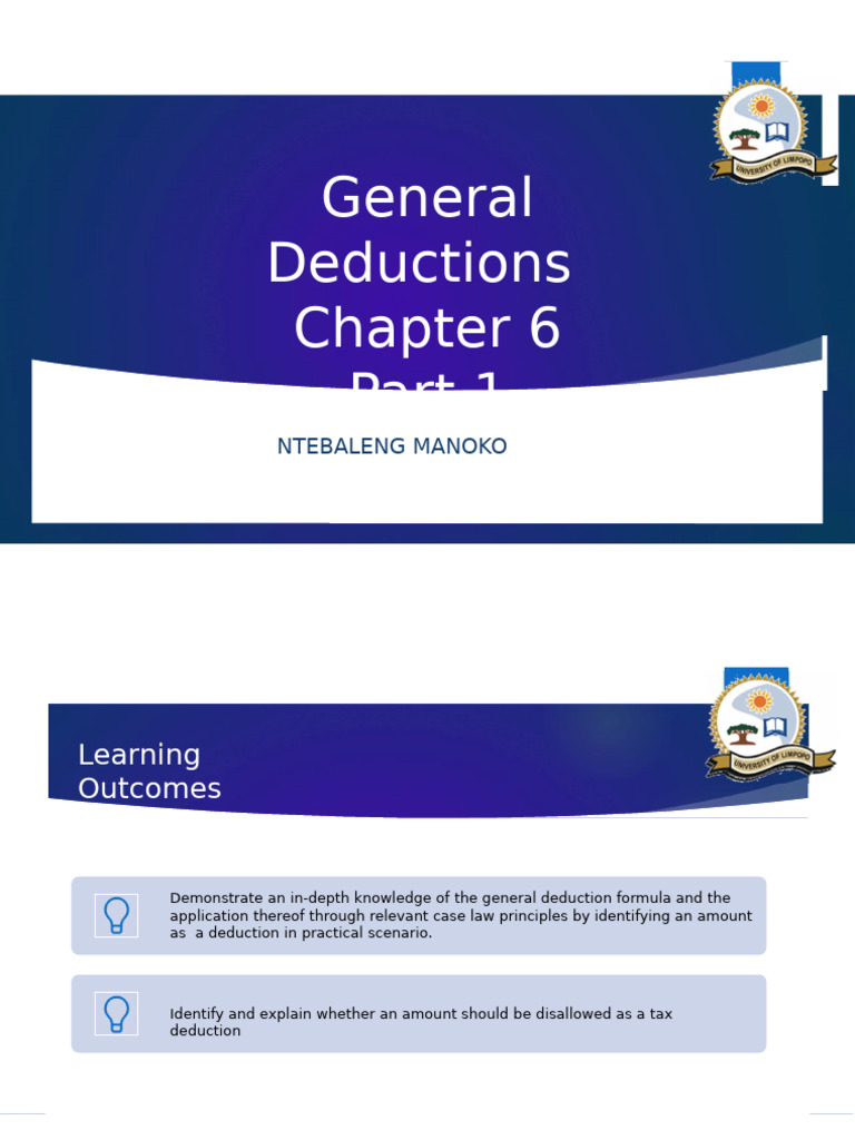 General Deductions in Income Tax Explained | PDF | Expense | Tax Deduction