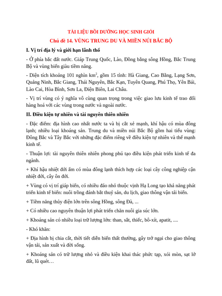 Vung TDMNBB Va DBSH | PDF
