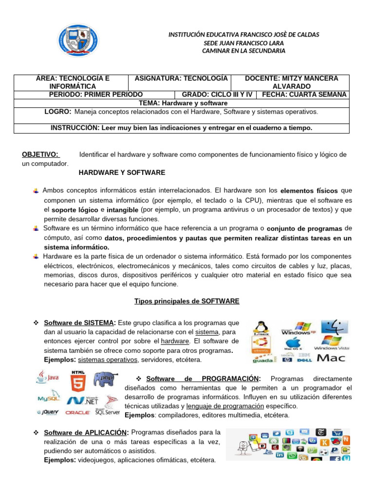 Hardware y Software en Tecnología Educativa | PDF | Hardware de la ...