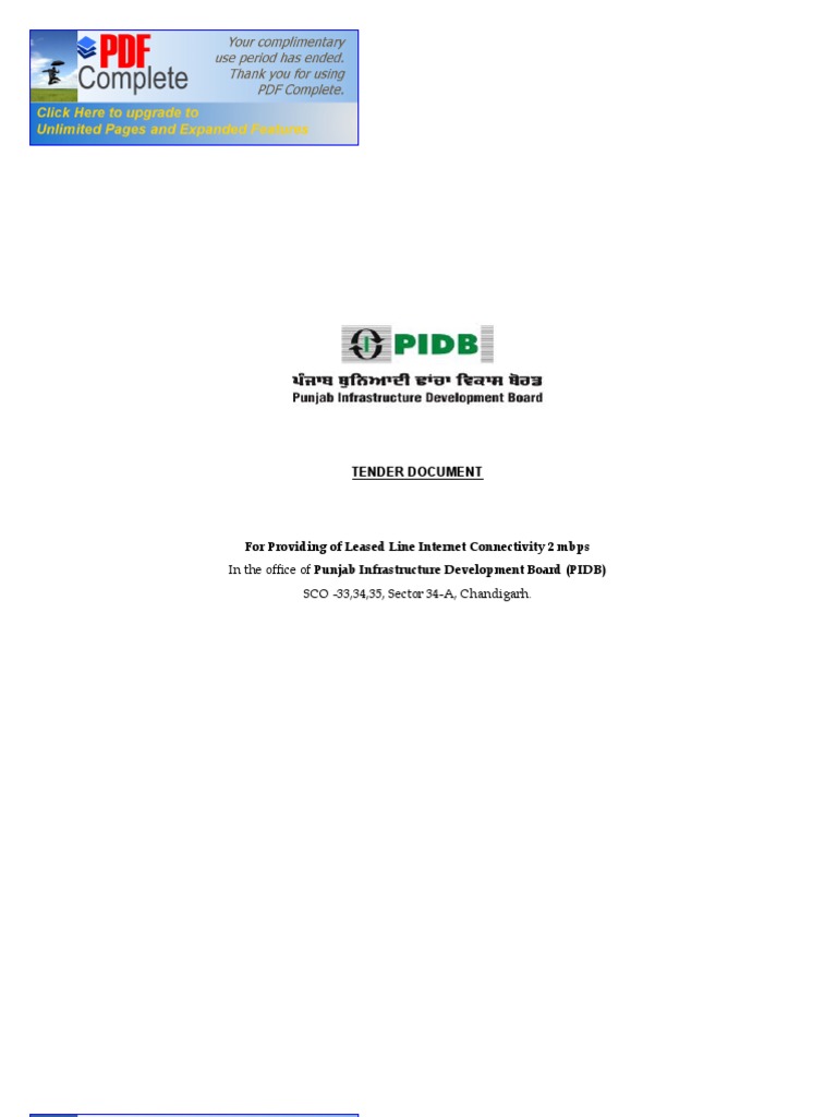Tender for 2 Mbps Internet Lease Line | PDF | Internet Access ...