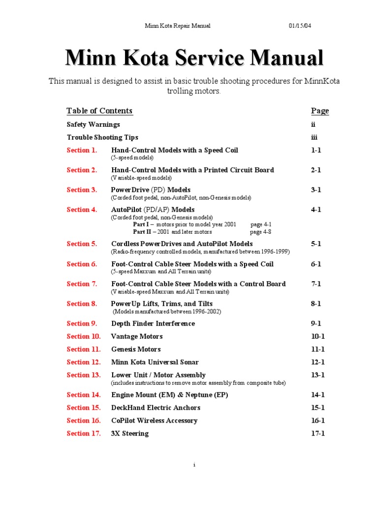 Minn Kota Repair Manual