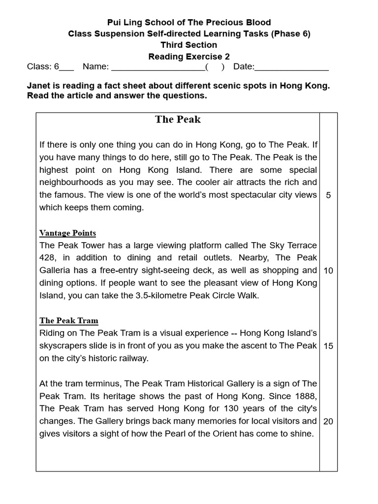 Hong Kong's The Peak: A Scenic Overview | PDF