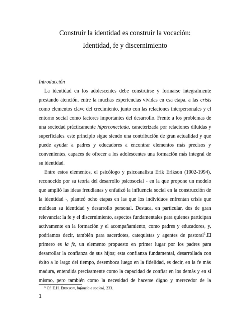 Identidad y fe en la adolescencia | PDF | Adultos | Adolescencia