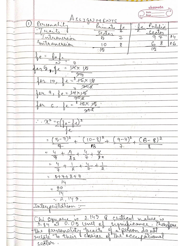 Chi Square Assignment | PDF