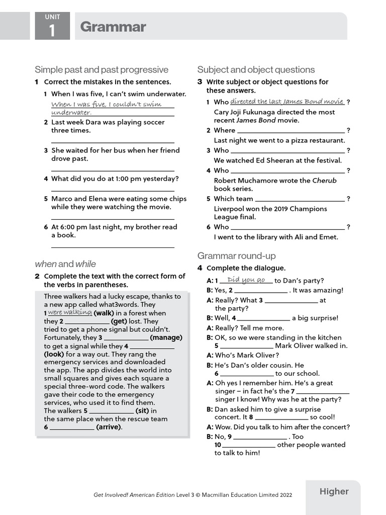 Grammar Higher U1 | PDF | Linguistics | Grammar