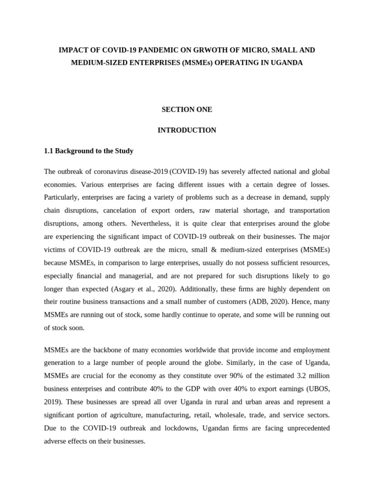 Research On COVID 19 and SMEs | PDF | Small And Medium Sized ...