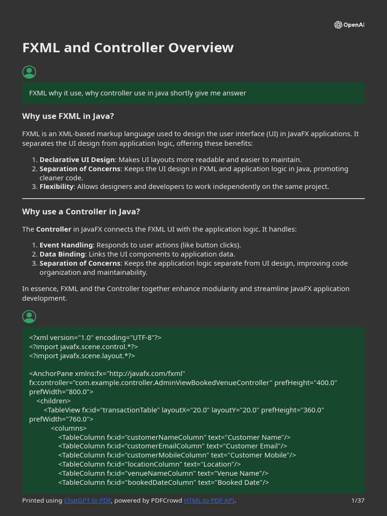 Fxml and controller overview pdf databases class computer