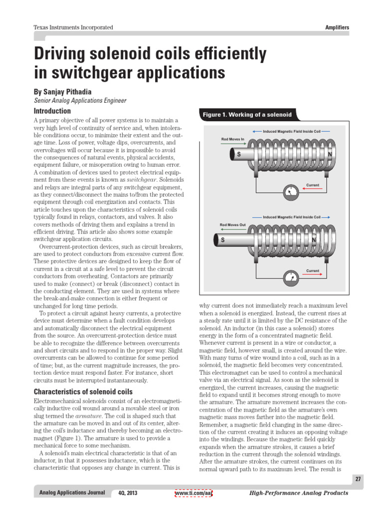 Efficient Solenoid Coil Driving Techniques | PDF | Inductor | Inductance