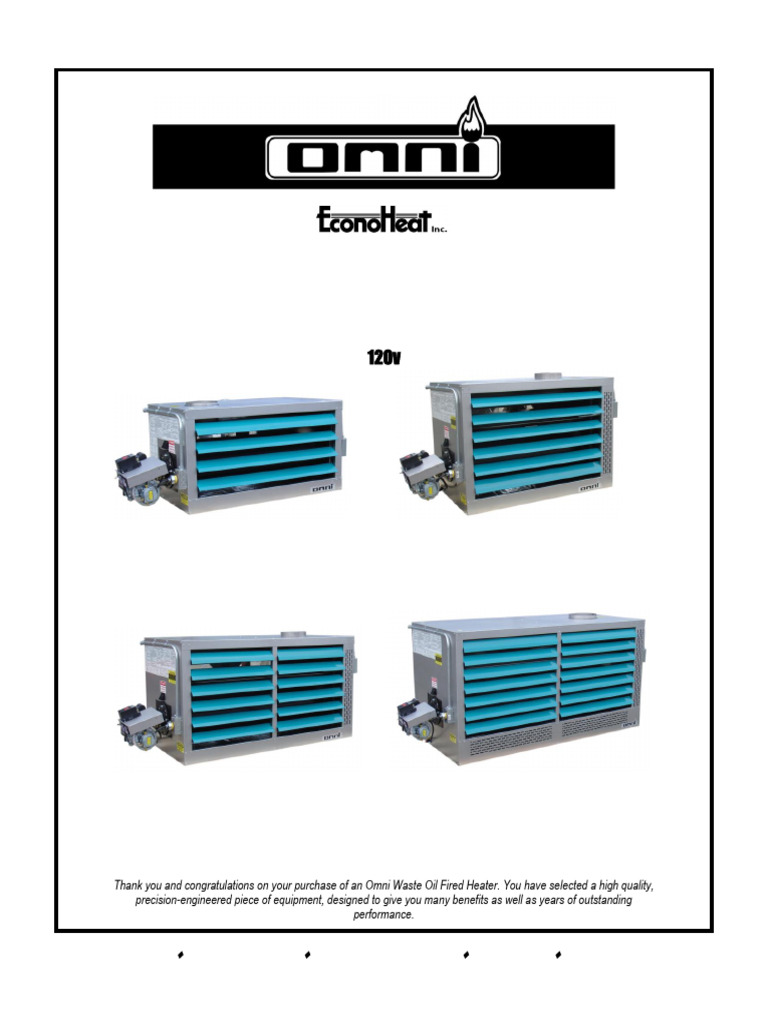 Waste Oil Heater Installation Guide | PDF | Pump | Mechanical Engineering