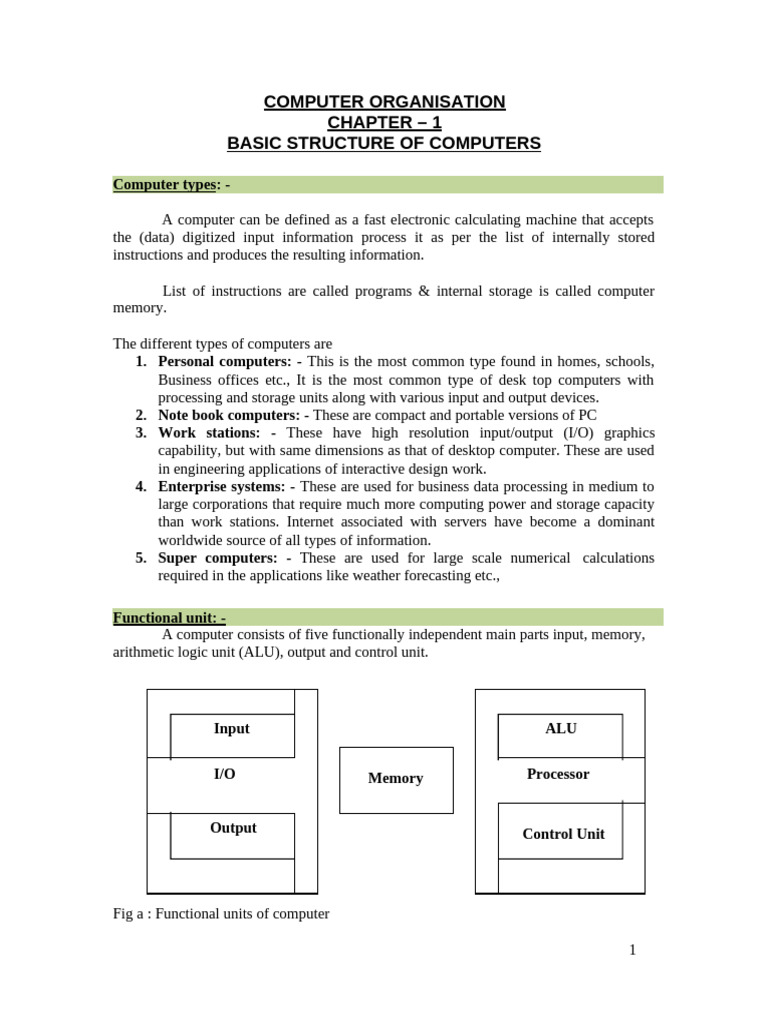 Unit 1 Cao | PDF | Central Processing Unit | Computer Data Storage
