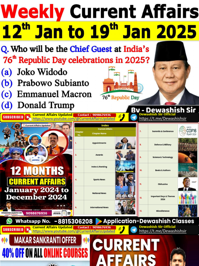 Current Affairs Highlights January 2025 | PDF