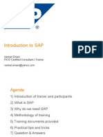 Introduction To SAP: Venkat Emani FICO Certified Consultant / Trainer