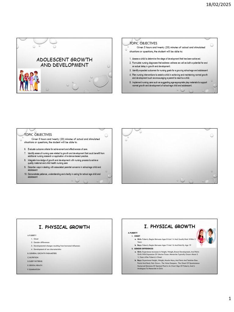 Adolescent Growth and Development - 250218 - 084006 | PDF | Adolescence ...