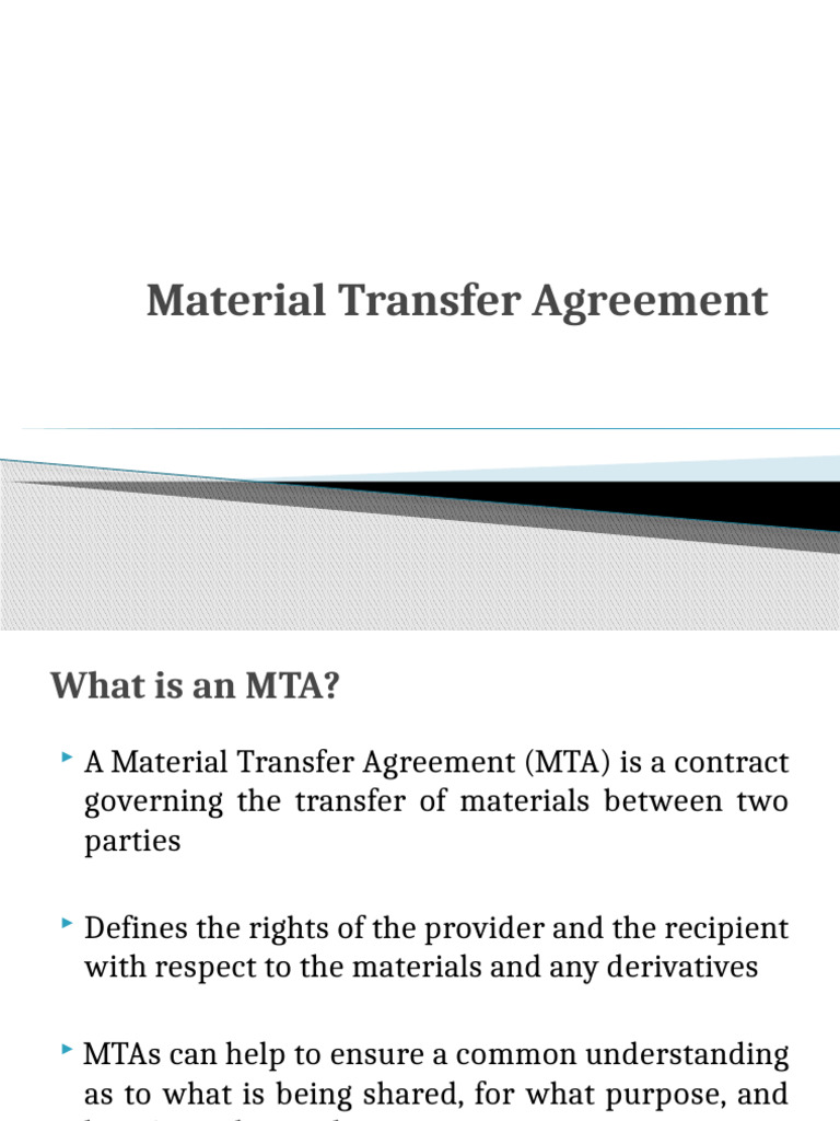 Understanding Material Transfer Agreements | PDF