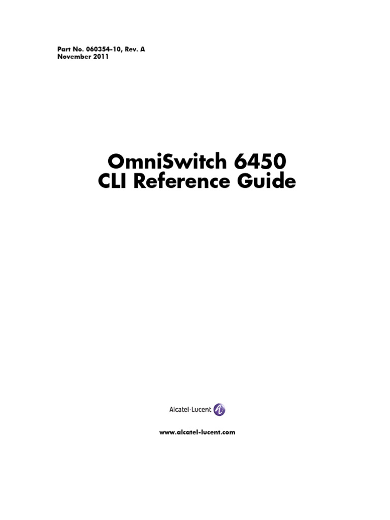 OS6450 AOS 6.6.2 R02 CLI Reference Guide | PDF | Internet Protocols ...