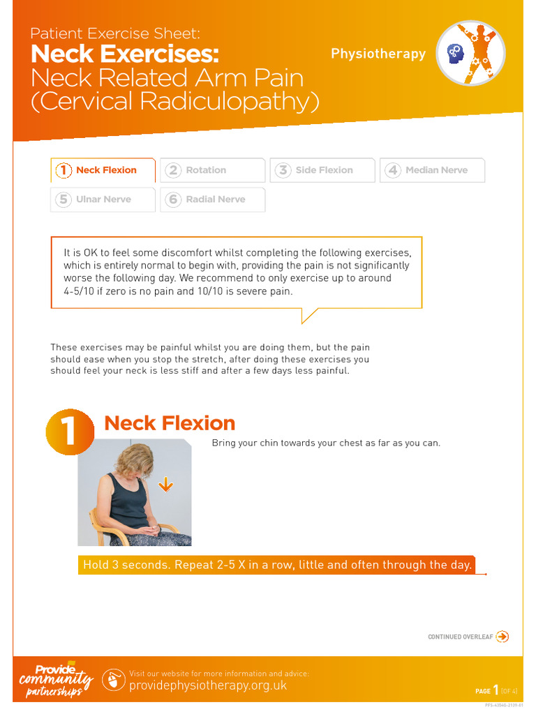 Neck Exercises for Cervical Radiculopathy | PDF | Anatomical Terms Of ...