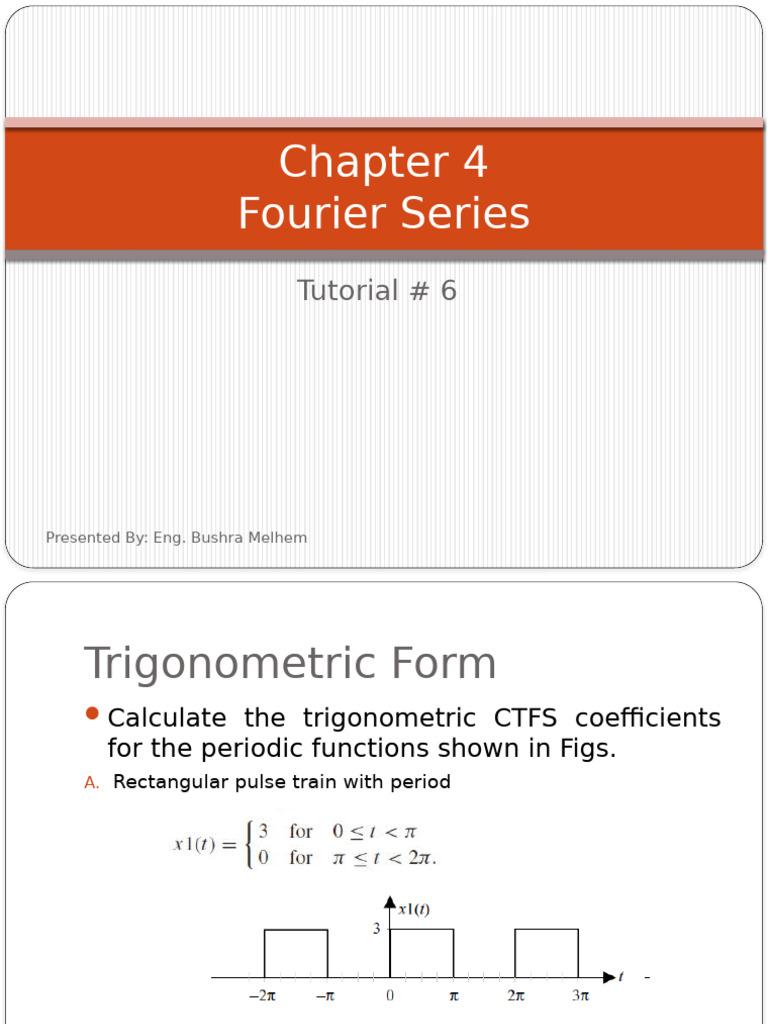 Tutorial 6-Chapter 4-Fourier Series | PDF