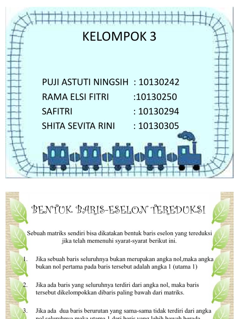16 Contoh Soal Matriks Eselon Tereduksi Kumpulan Contoh Soal