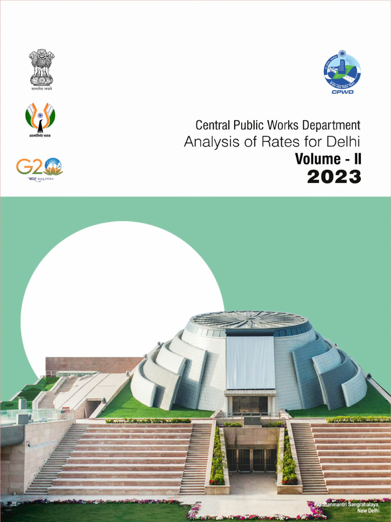 CPWD Delhi Analysis of Rates 2023 Vol. 2 | PDF | Mortar (Masonry) | Cement