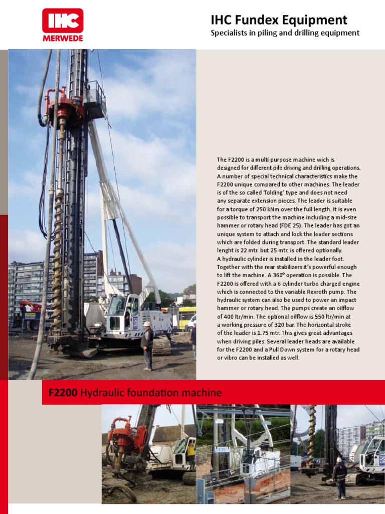 F2200 Hydraulic Foundation Machine | PDF | Deep Foundation | Engines