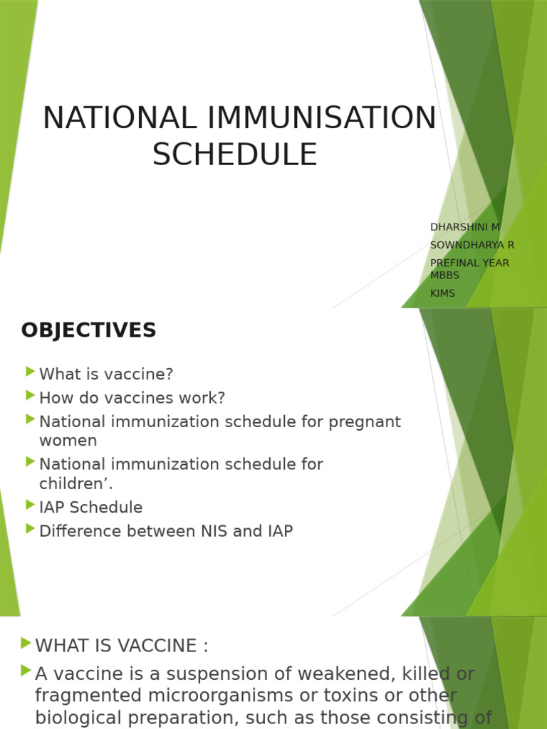 IAP vs NIS Immunization Schedules | PDF | Vaccines | Children's Health