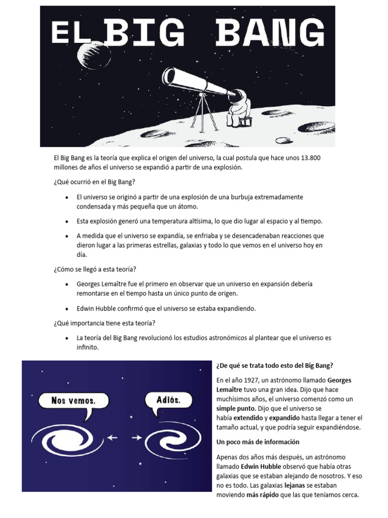 Origen del Universo: La Teoría del Big Bang | PDF | Universo | Big Bang
