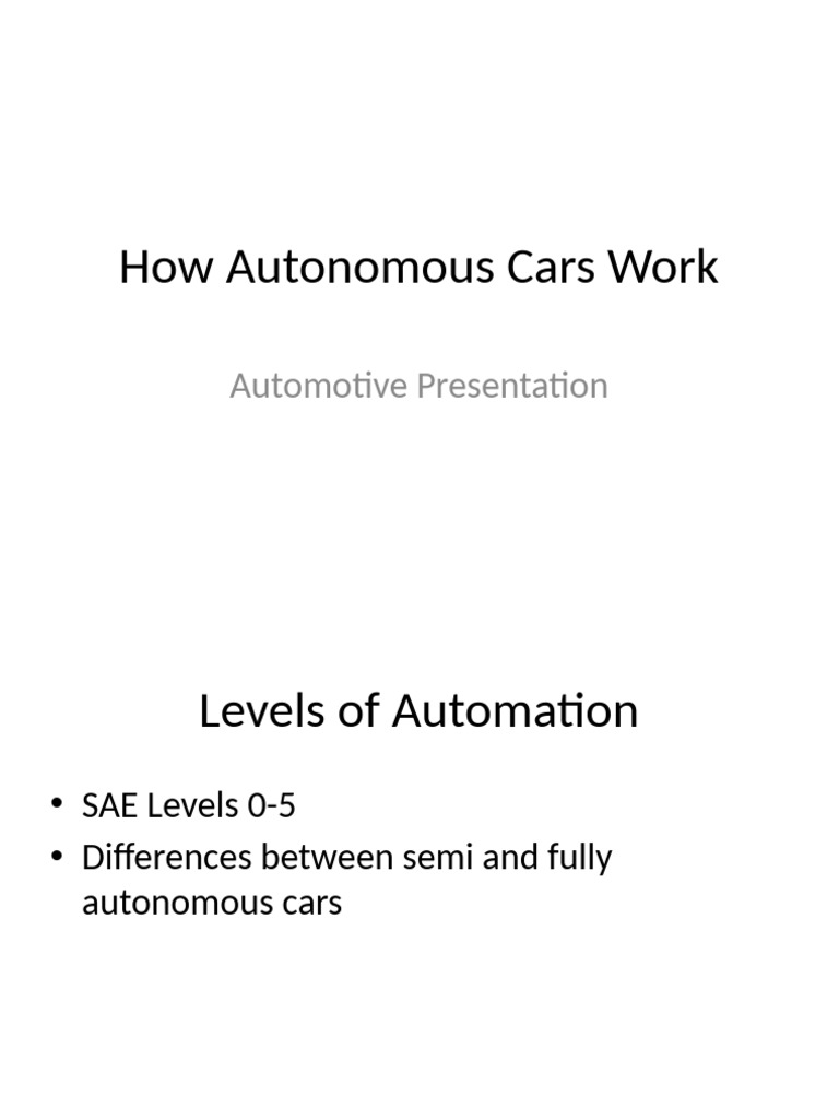 How Autonomous Cars Work | PDF