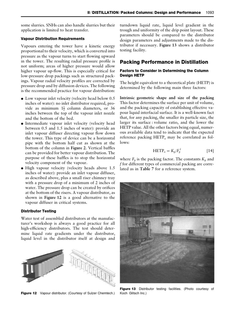 HETP and Packing in Distillation Columns | PDF | Distillation | Liquids