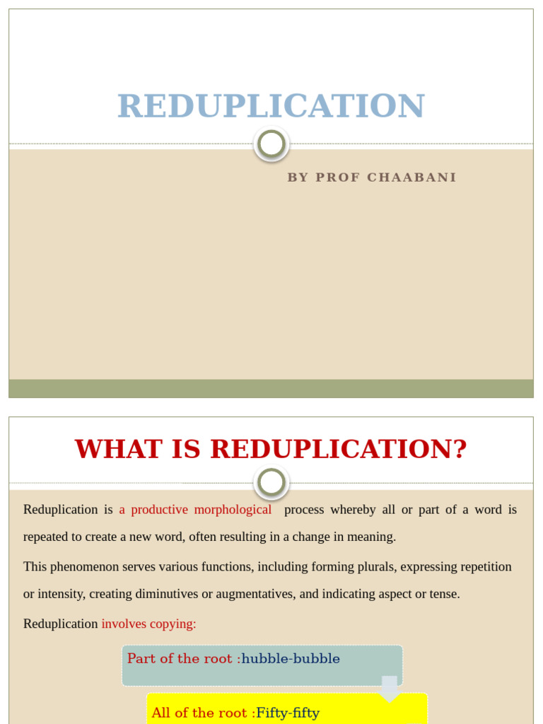 Reduplication 2024 | PDF | Word | Syllable