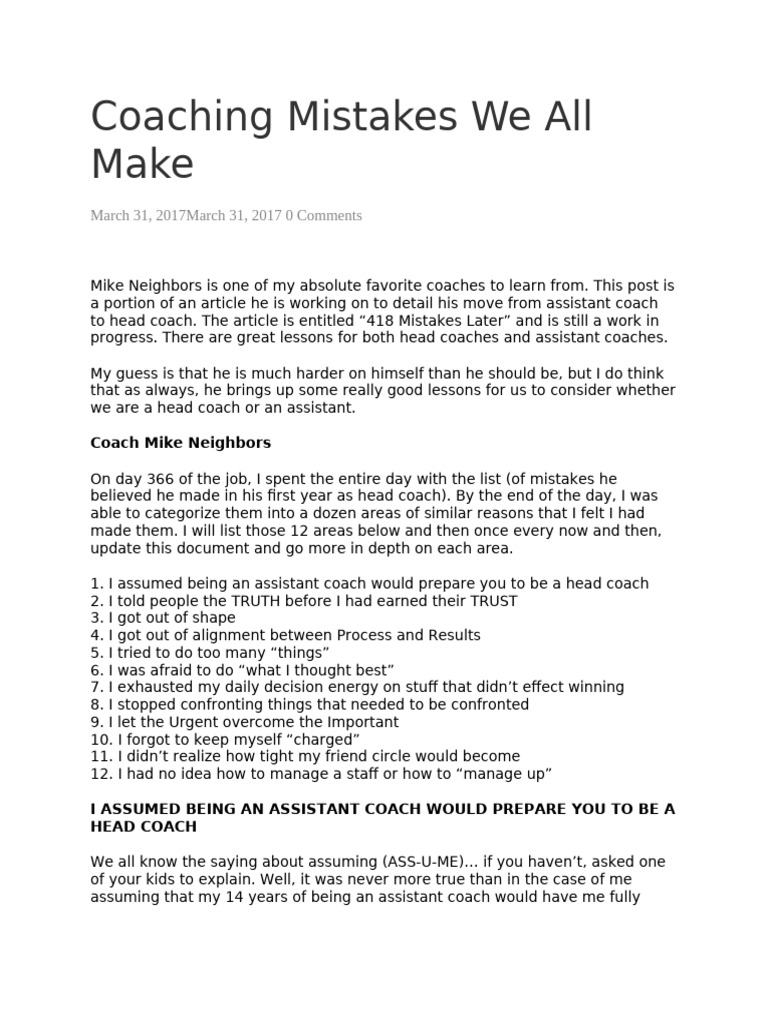 Coaching mistakes we all make pdf truth