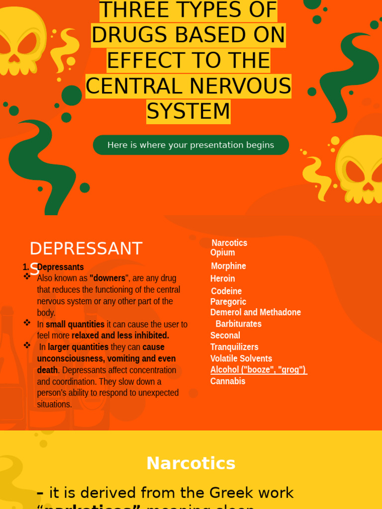Types of CNS Drugs: Depressants & Effects | PDF | Stimulant | Morphine
